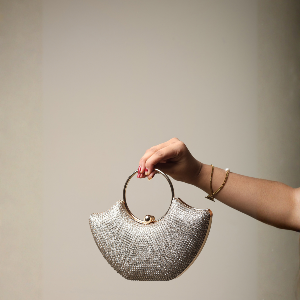 Oval Stone Clutch