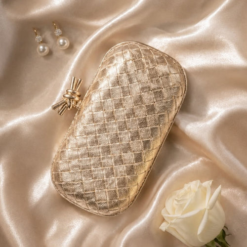 Woven box clutch