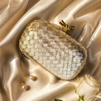 Woven box clutch