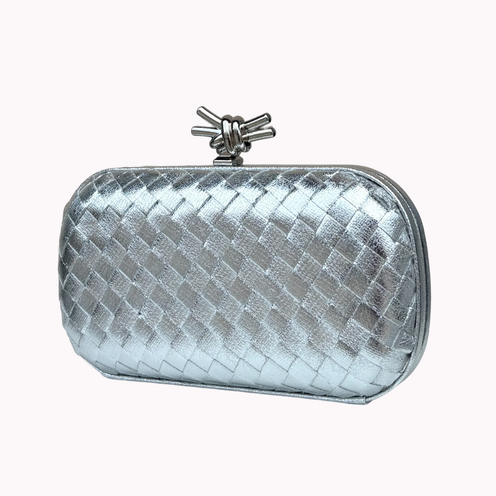 Woven box clutch