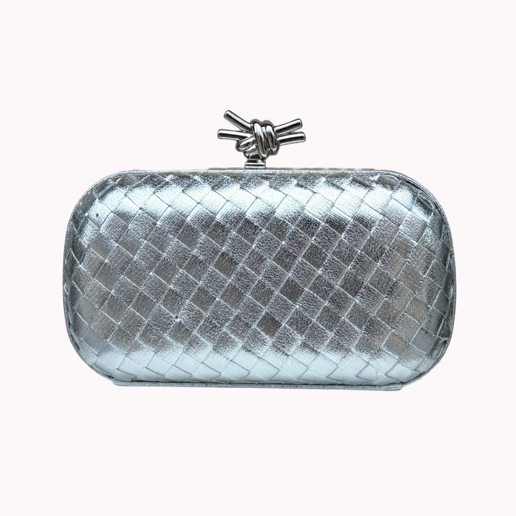 Woven box clutch