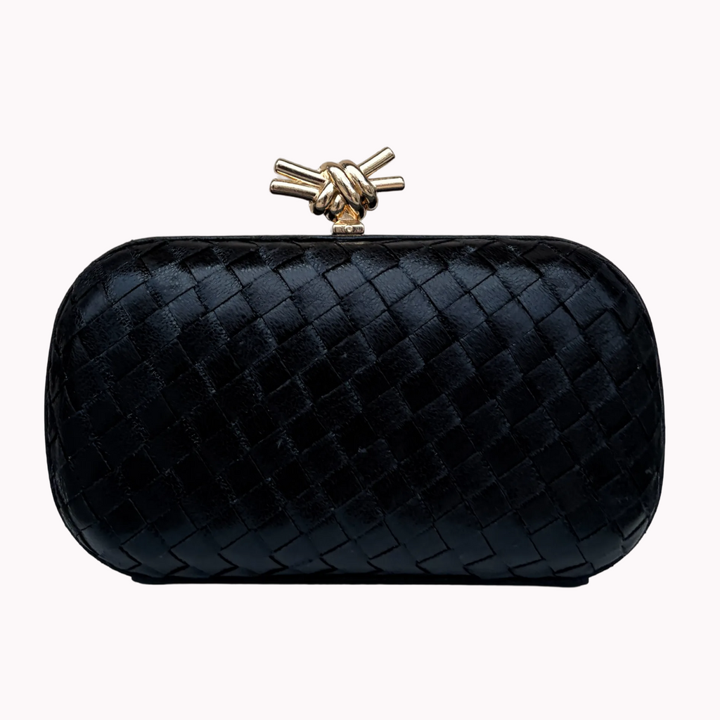 Woven box clutch