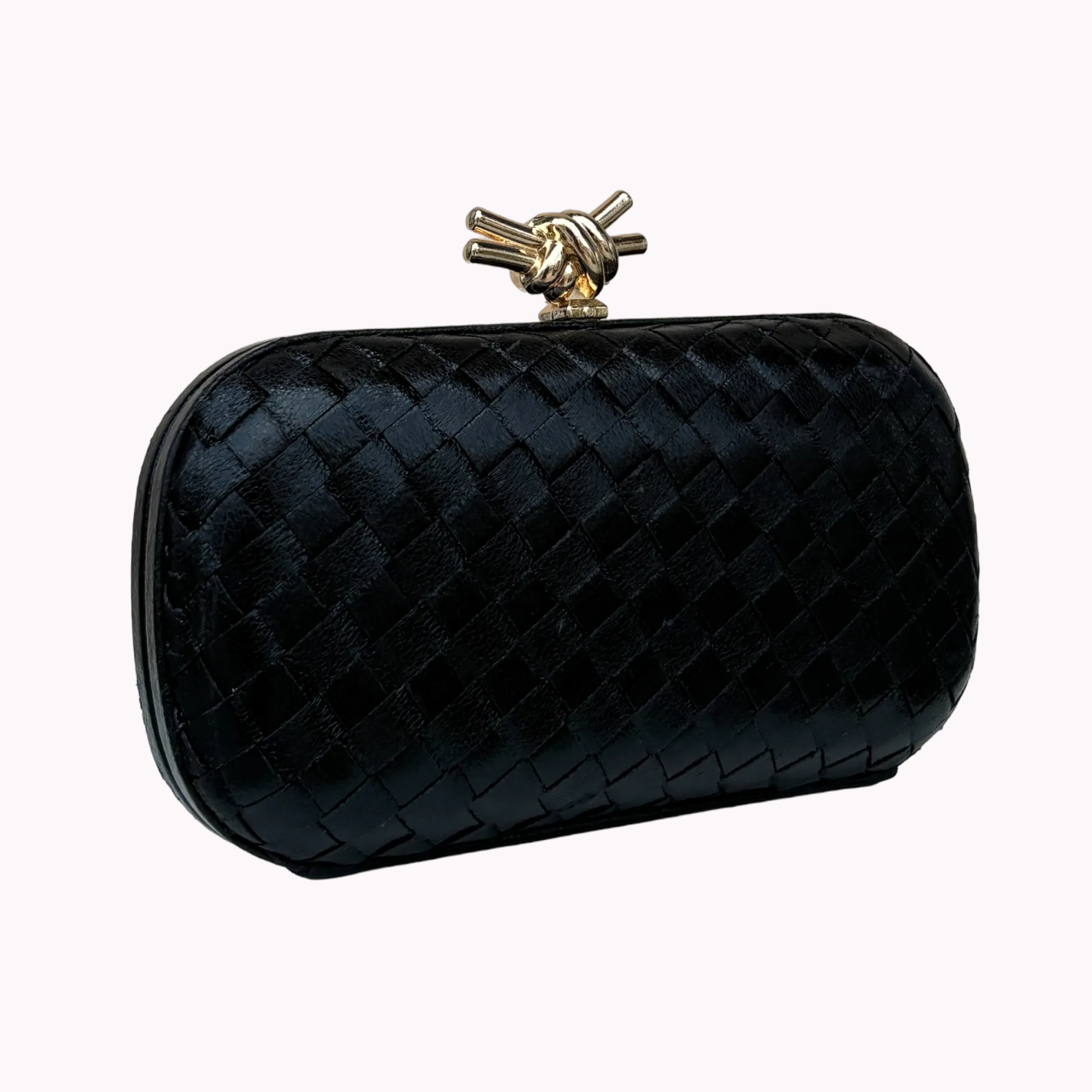Woven box clutch