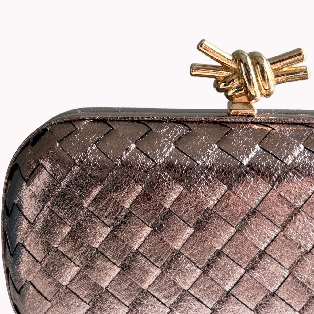 Woven box clutch