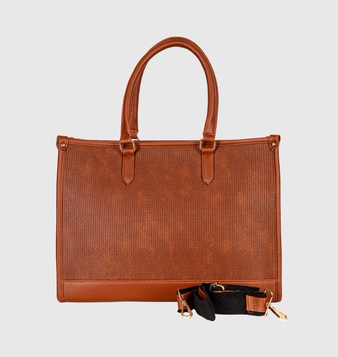 Pu Strip Tote bag