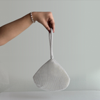 Silver mesh wrist bag