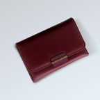 Maroon leather clutch wallet