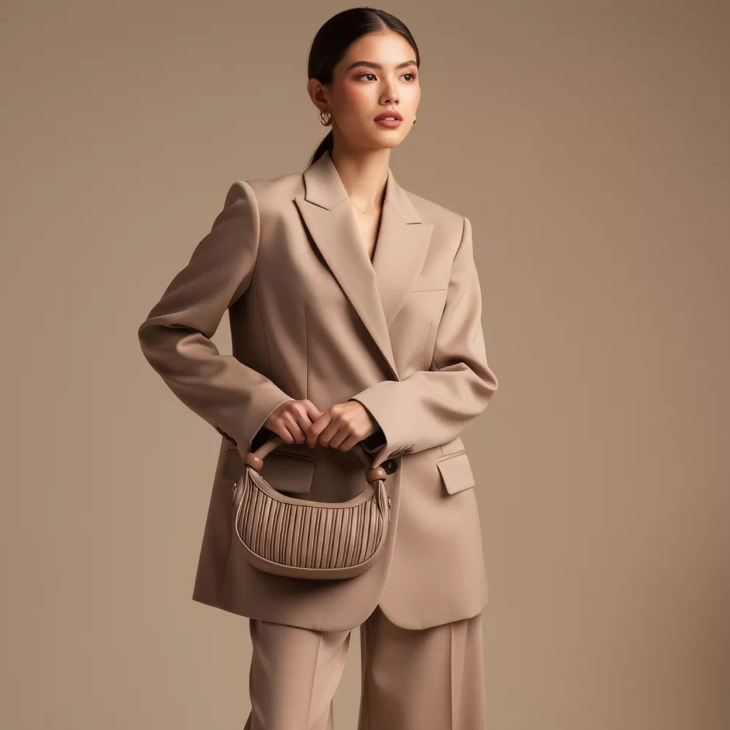 Crescent Pleated Bag