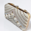Embroidered Seashell Clutch