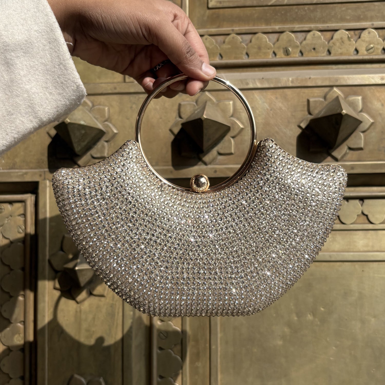 Oval Stone Clutch