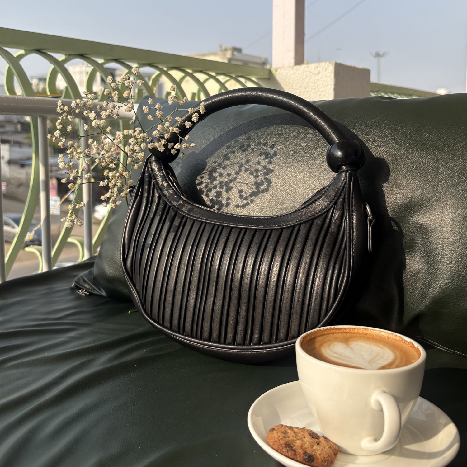 Crescent Pleated Bag