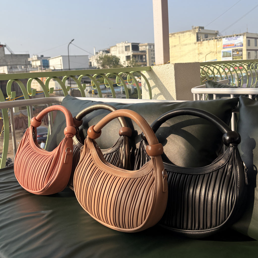 Crescent Pleated Bag