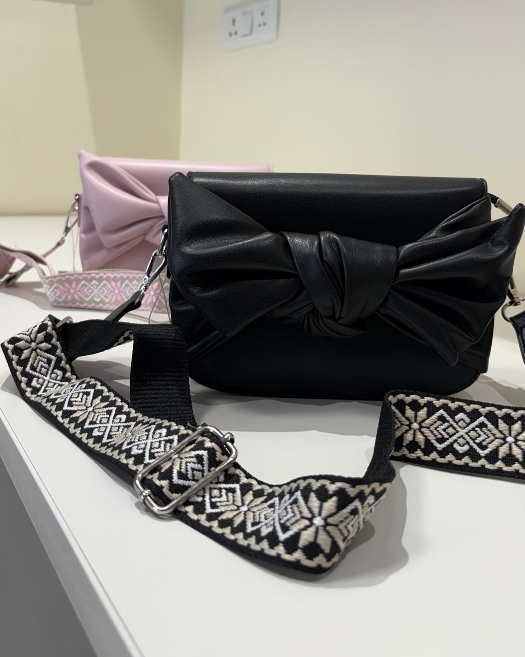 Wide Strap Halfbow Bag