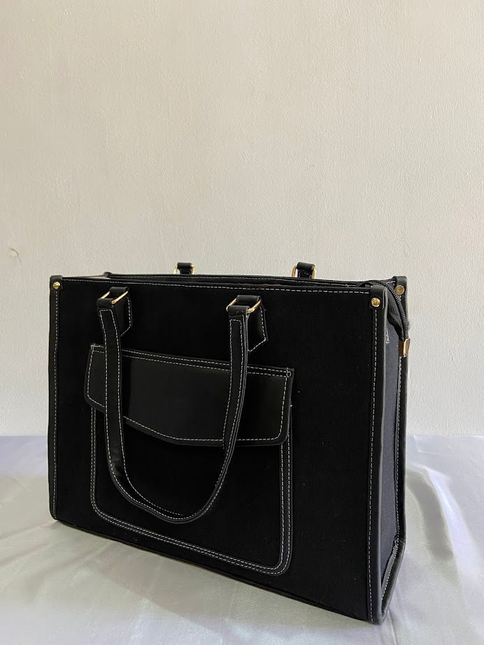 Canvas Office Tote Bag With Pouch