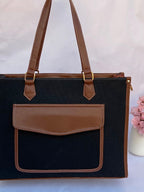 Canvas Office Tote Bag With Pouch
