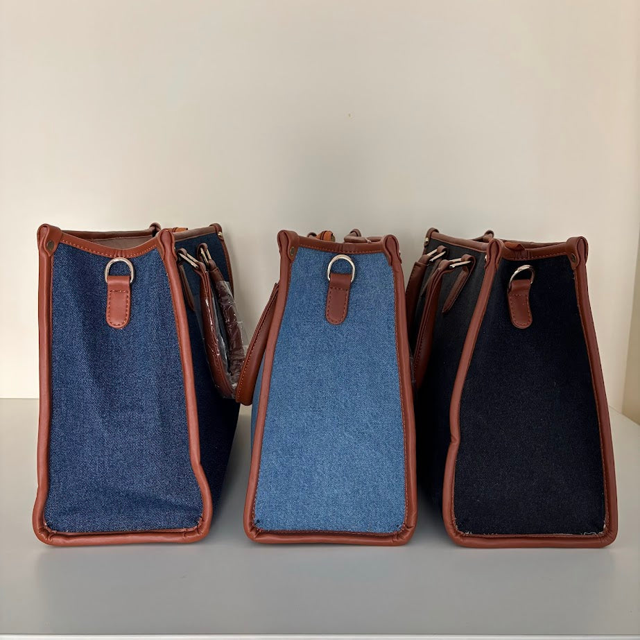 Denim office bag