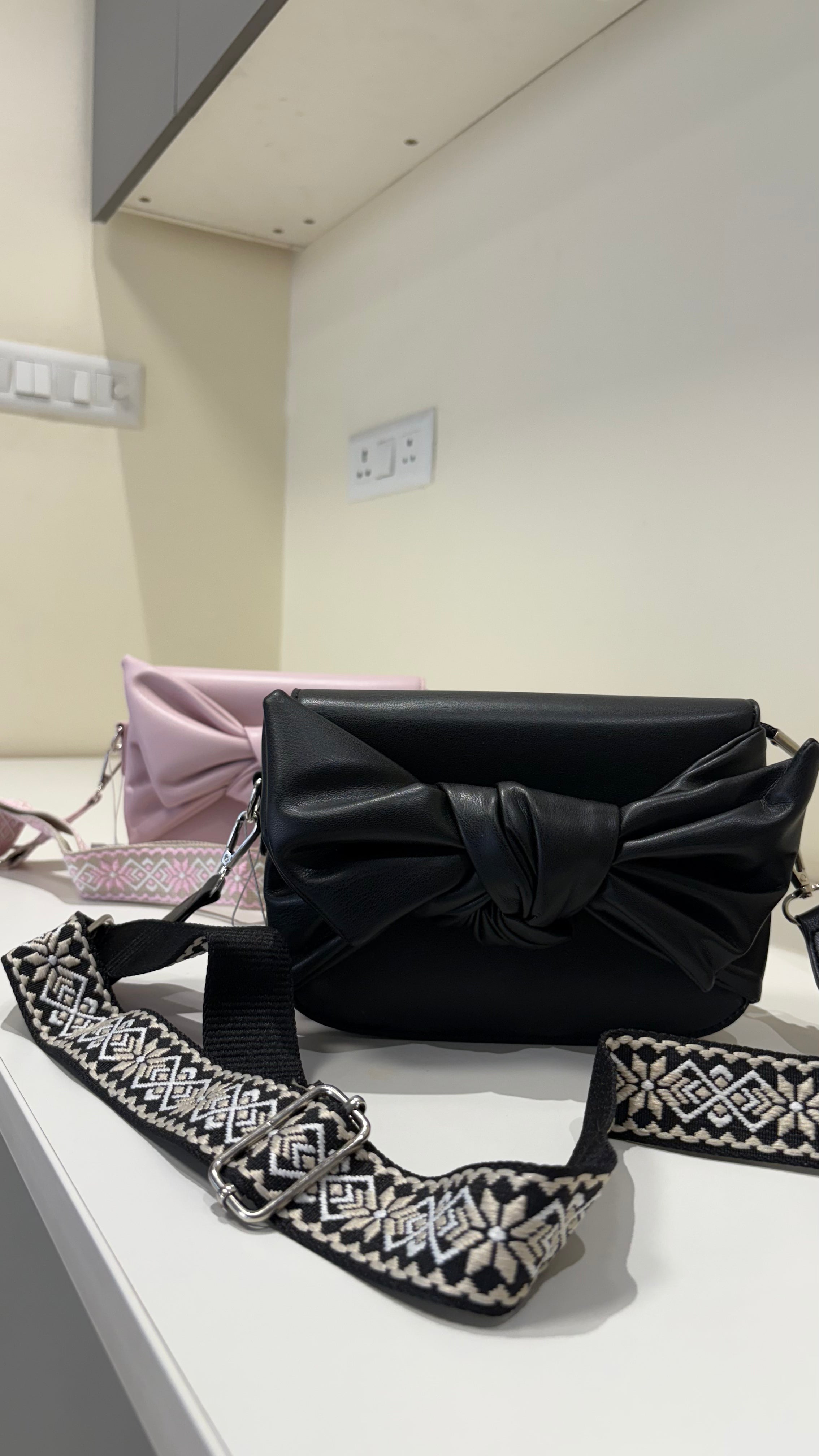 Wide Strap Halfbow Bag